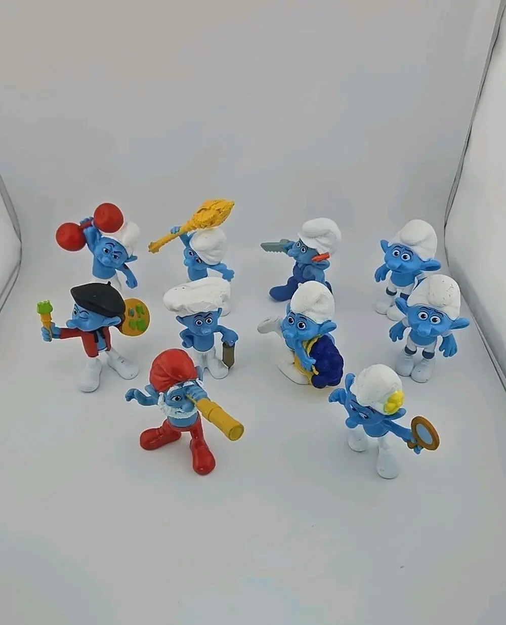 Smurfs Figures Lot of 10 McDonalds Happy Meal Toys 2011 Peyo 3” PVC Cartoon